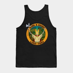 fanart banda de rock con fuego en la cabeza Tank Top